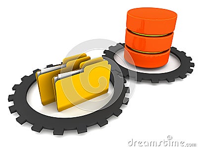 Database system folder Stock Photo