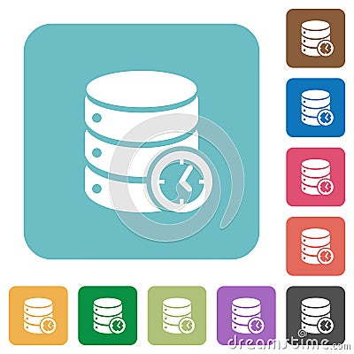 Database timed events rounded square flat icons Stock Photo