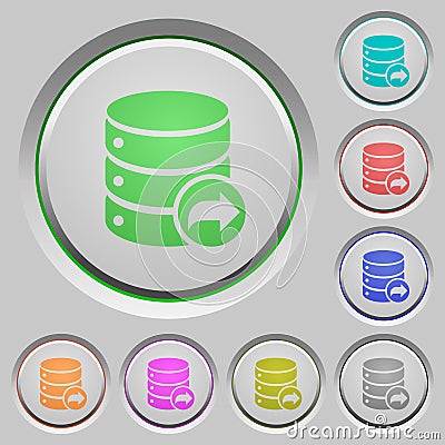Database transaction commit push buttons Stock Photo