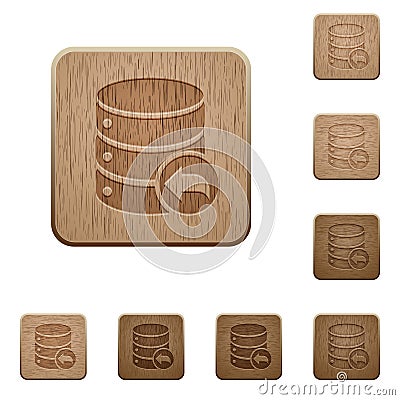 Database transaction rollback wooden buttons Stock Photo
