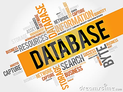 Database word cloud Stock Photo