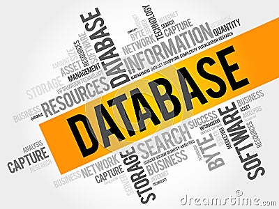 Database word cloud collage Stock Photo