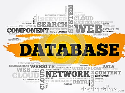 Database word cloud collage Stock Photo