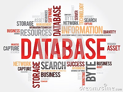 Database word cloud Stock Photo