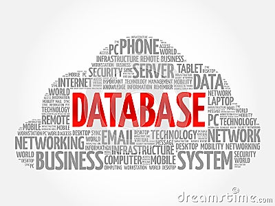 Database word cloudc Stock Photo