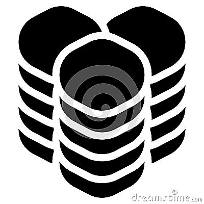 Datacenter, HDD, hard disk drive webhosting icon, symbol. Archive, recovery, mainframe tech, technology icon. Database, databank Vector Illustration