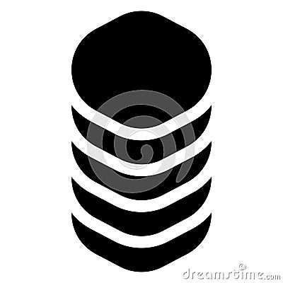 Datacenter, HDD, hard disk drive webhosting icon, symbol. Archive, recovery, mainframe tech, technology icon. Database, databank Vector Illustration