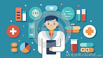 Datadriven algorithms help healthcare providers determine the optimal dosages and frequencies of medications for Vector Illustration