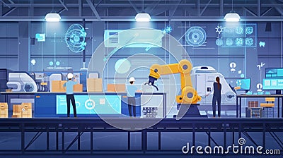 Datadriven decision making in action as a team of engineers monitor and adjust production processes in the microfactory Stock Photo
