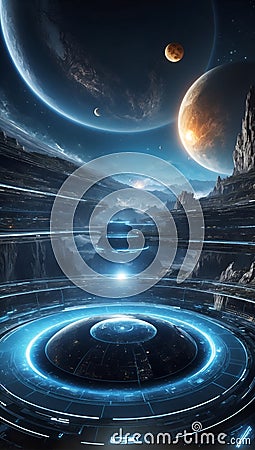 DataEclipse Odyssey Unleashed: Tomorrow's Exploration. AI generate Stock Photo