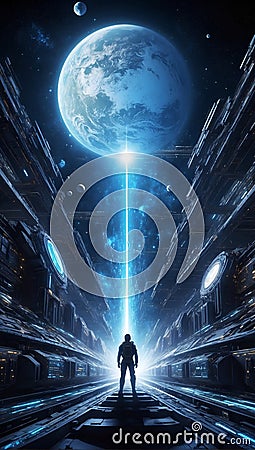 DataEclipse Unleashed: QuantumQuotient's Tomorrow Frontier. AI generate Stock Photo