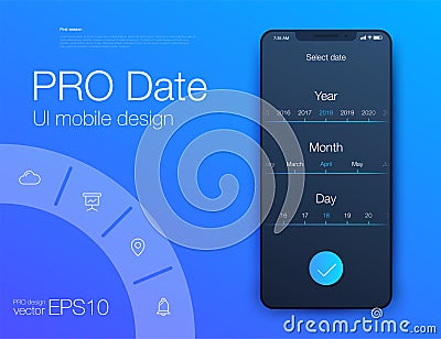 Date application UI design concept Vector Illustration