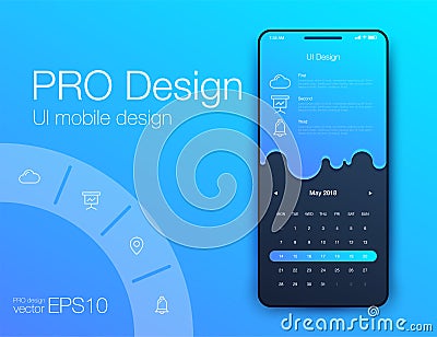 Date application UI design concept stock vector Vector Illustration