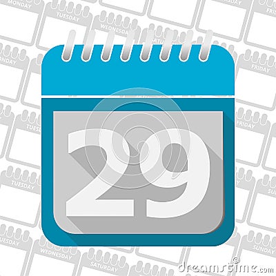 Date button, Calendar sign icon.29 day month symbol. Vector Illustration