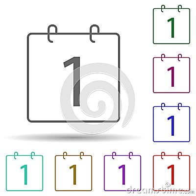 Date calendar multi color icon. Simple thin line, outline vector of school icons for ui and ux, website or mobile application Stock Photo