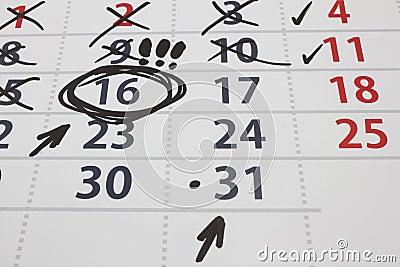 Date on a calendar Stock Photo