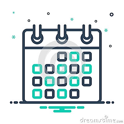 Mix icon for Date, calendar and occasion Vector Illustration