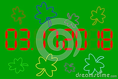 date St.Patrick's Day. Green background. vector Stock Photo