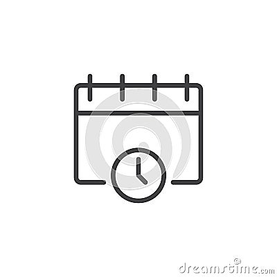 Date And Time outline icon Vector Illustration