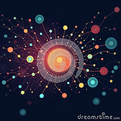 Dataflow is a digital pool of information and generative data for Ki ChatGPT illustrations. Cartoon Illustration