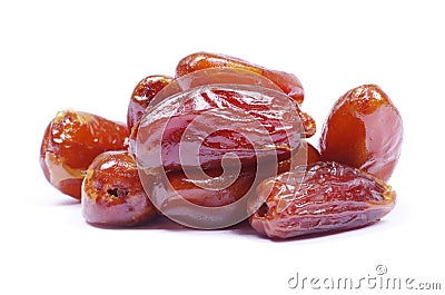 Dryed dates on white Stock Photo