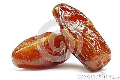 Dryed dates on white Stock Photo