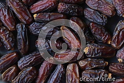 Dates fruits on a gray background Stock Photo