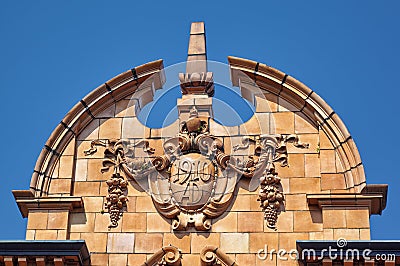The datestone on the top of Cavendish Buildings. Sheffield. England Stock Photo