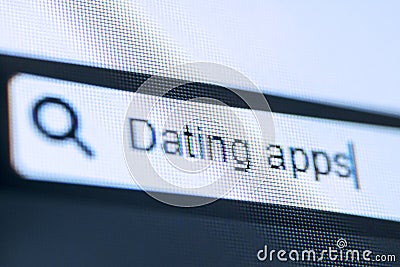 Dating apps text on the browser tab Stock Photo