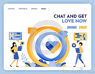 Dating and chat apps for find matches love partner. 3d Sex education symbol of venus, mars, sex gender, heart. video call apps for Vector Illustration