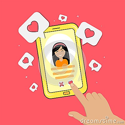 Dating smartphone app concept Vector Illustration