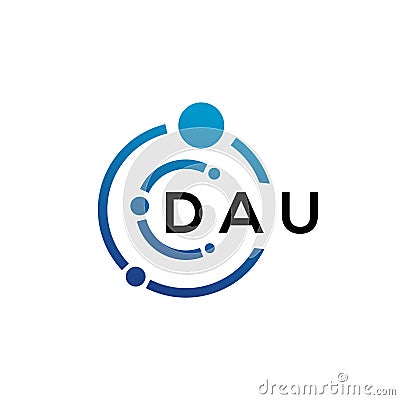 DAU letter logo design on white background. DAU creative initials letter logo concept. DAU letter design Vector Illustration