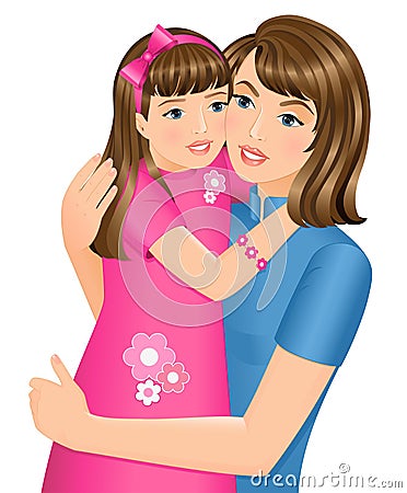 Daughter hugging her mother Stock Photo