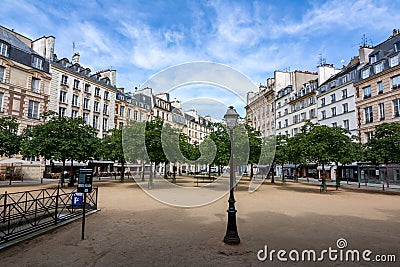 Dauphine square place in Paris, France Editorial Stock Photo