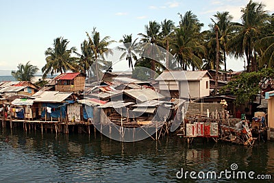 Davao Water Houses Stock Photo