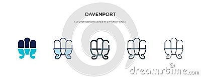 Davenport icon in different style vector illustration. two colored and black davenport vector icons designed in filled, outline, Vector Illustration