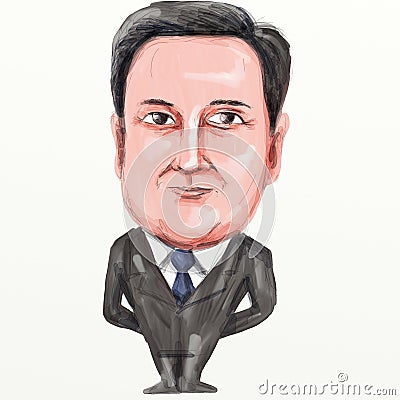 Caricature Illustration von David William Donald Cameron English-Politiker ...