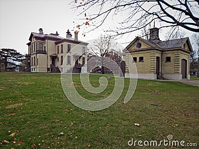 David Davis Mansion and Carriage House Stock Photo