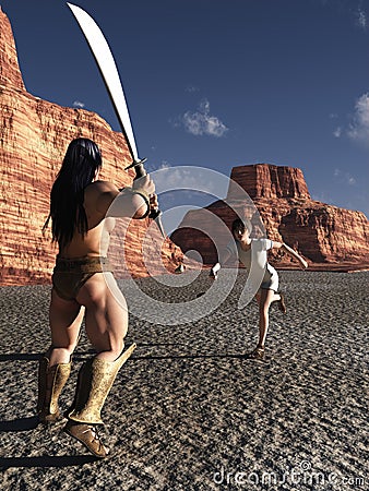 David and Goliath Stock Photo