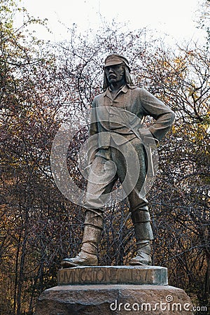 David Livingstone Statue in Victoria Falls, Zimbabwe Editorial Stock Photo