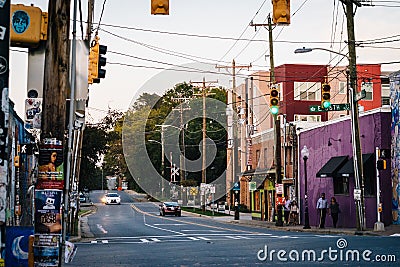 Davidson Street, in NoDa, Charlotte, North Carolina. Editorial Stock Photo
