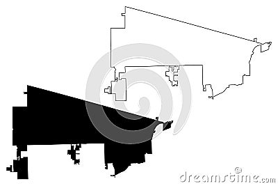 Davie City, Florida (United States cities, United States of America, us, usa city) Vector Illustration