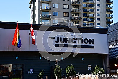 Davie St. is LGBTQ2 friendly street. Editorial Stock Photo