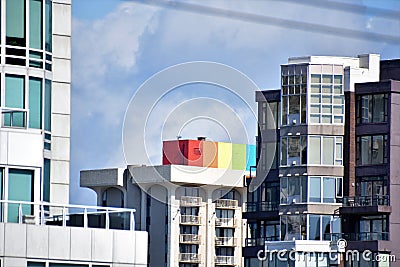 Davie St. is LGBTQ2 friendly street. Editorial Stock Photo