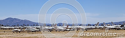 Davis-Monthan Air Force Base AMARG boneyard in Tucson, Arizona Editorial Stock Photo