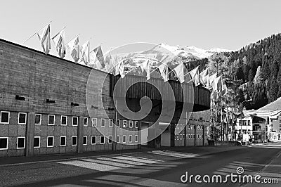 Davos city, congress-center, World Economic Forum, Swiss Alps Editorial Stock Photo