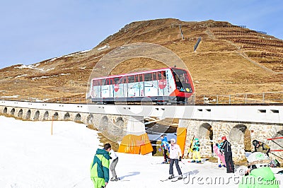 Davos/Parsenn: Due to the global clima change wintersport areas Editorial Stock Photo
