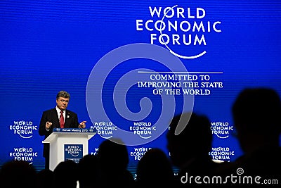Davos World Economic Forum Annual Meeting 2015 Editorial Stock Photo