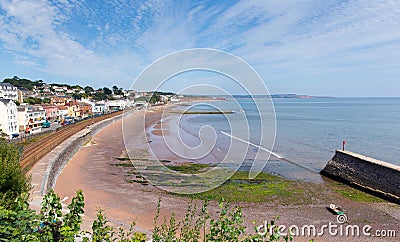 Dawlish Devon England with beach railway track and sea Stock Photo