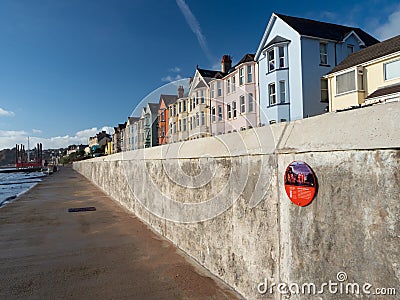 DAWLISH, DEVON, UK - November 12 2020: Plaque commemorating the engineering effort to repair the sea wall following a storm Editorial Stock Photo